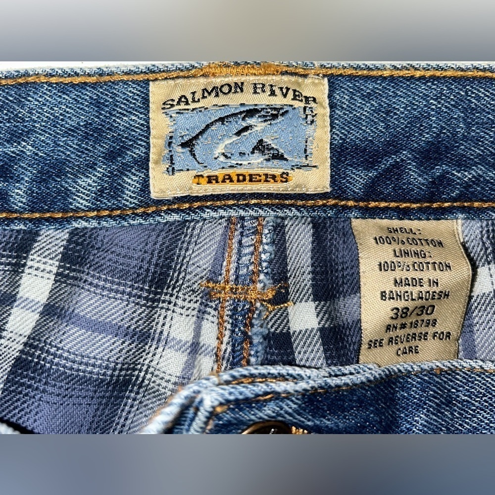 Salmon River Traders Blanket Lined Carpenter Jeans Medium Wash 38x30 - Picture 6 of 6